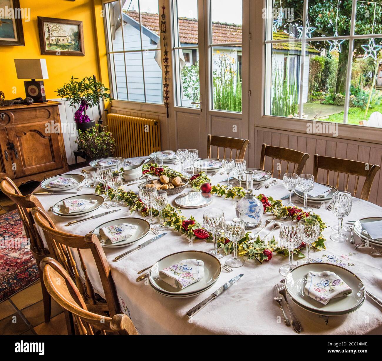France, festive table (property release) Stock Photo