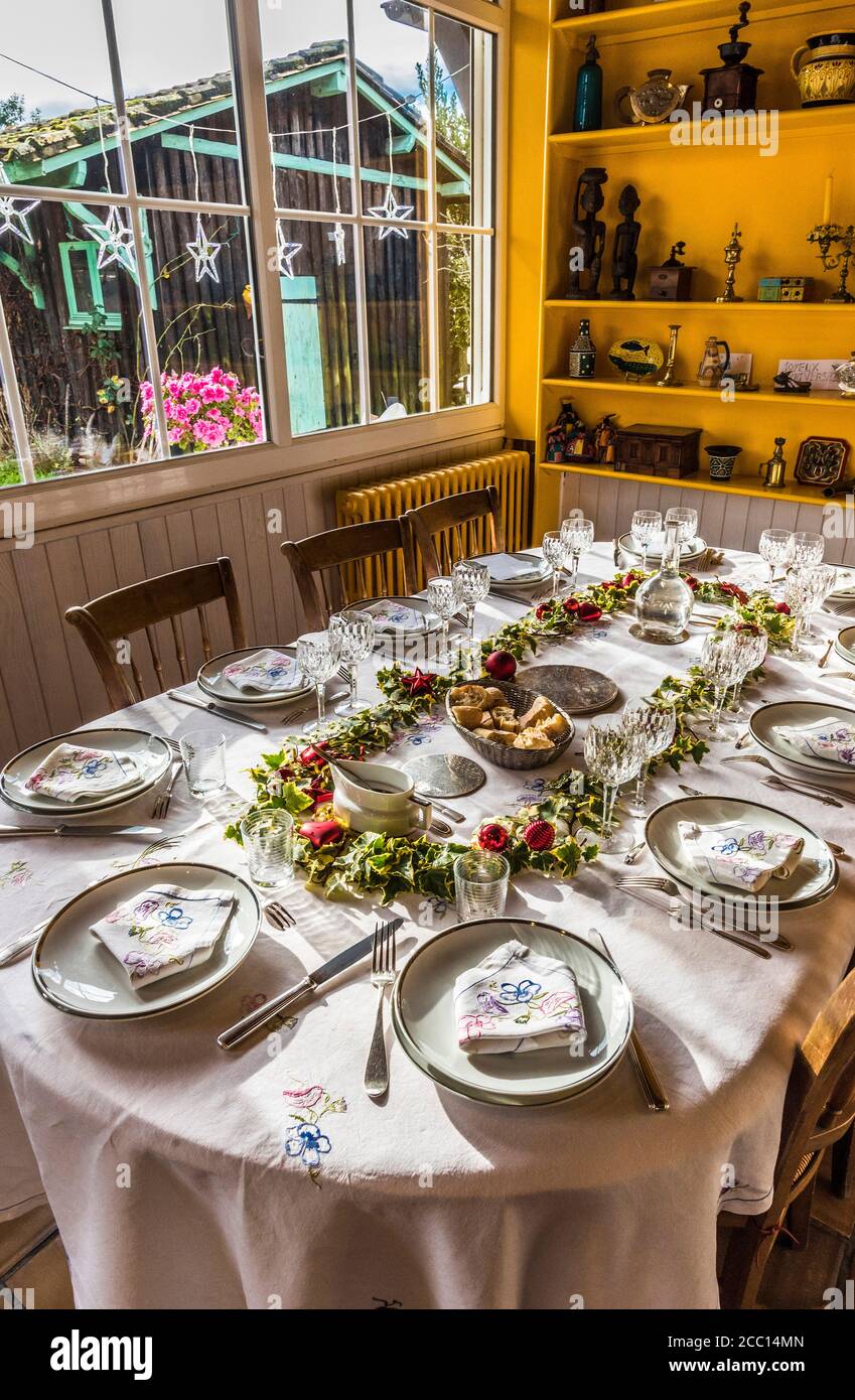 France, festive table (property release) Stock Photo