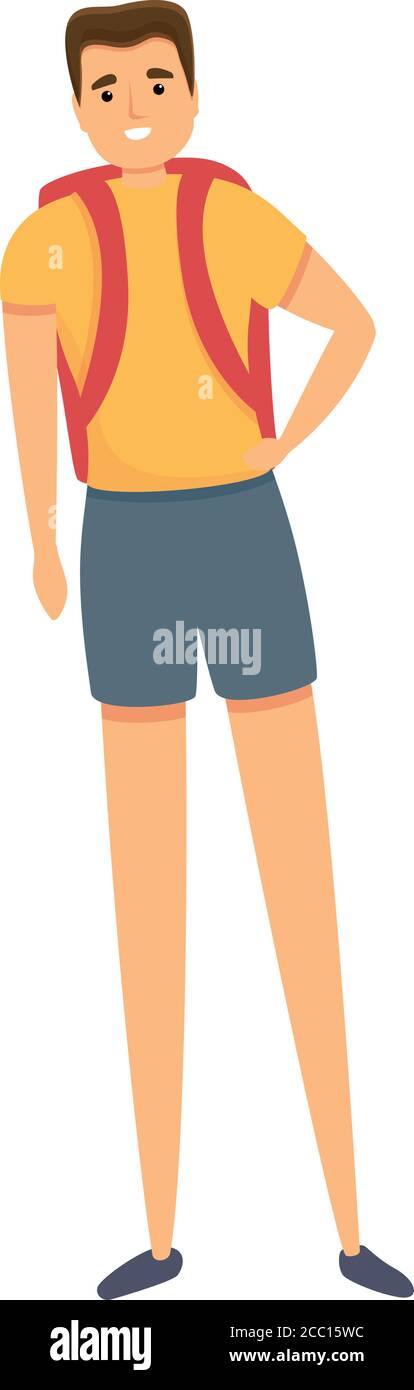 Family holidays schoolboy icon. Cartoon of family holidays schoolboy ...