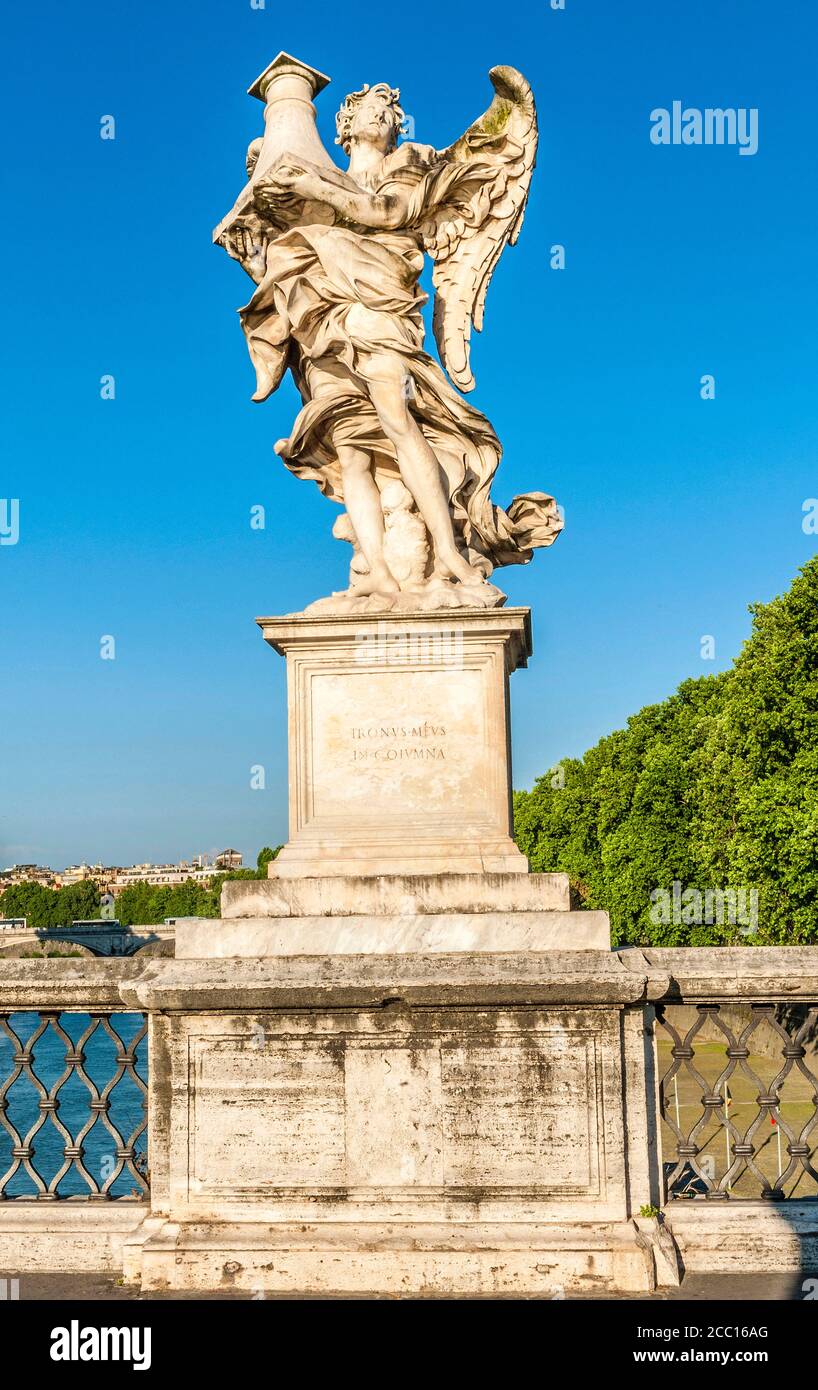 Italy, Rome, statue of an angel (by Bernini), Sant'Angelo bridge over