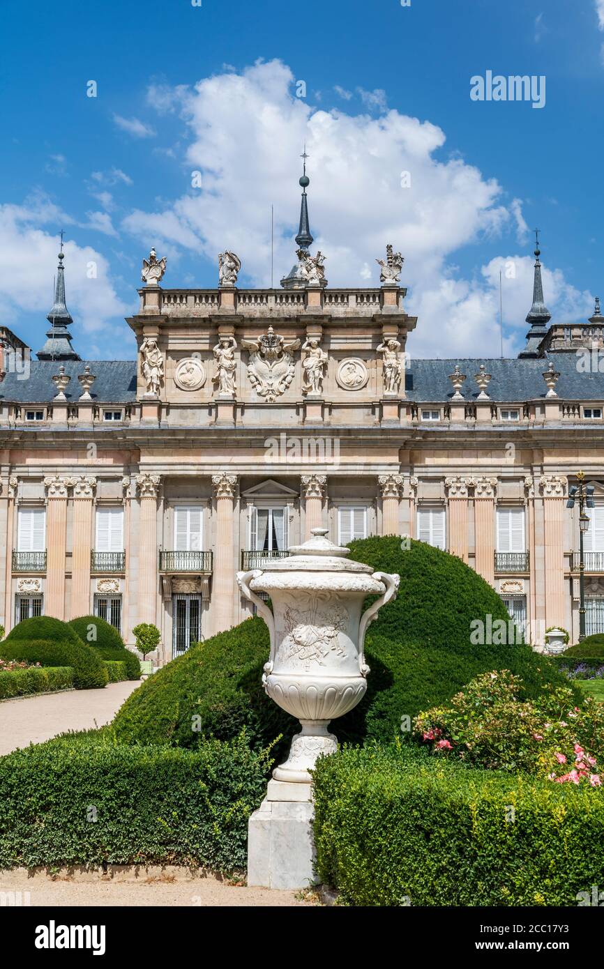 Royal Palace of La Granja de San Ildefonso, Segovia, Castile and Leon, Spain Stock Photo