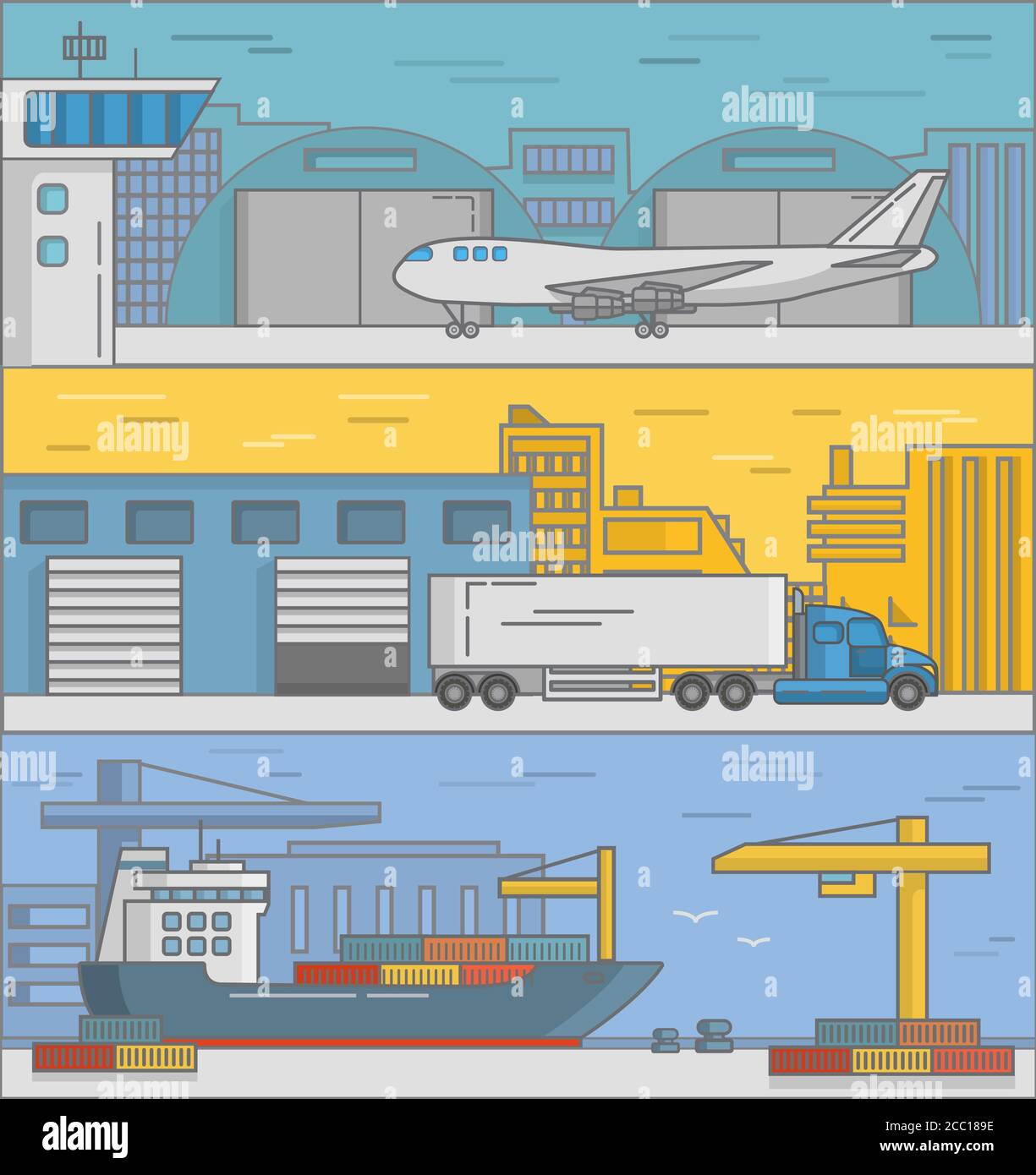 Vector set of delivery posters, banners in flat style Stock Vector ...