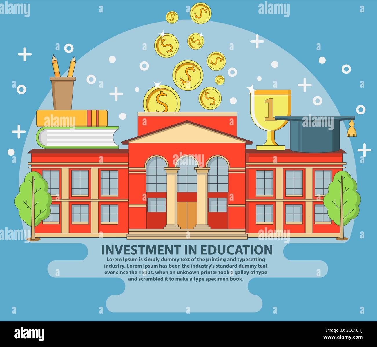 Investment in education concept vector illustration in flat style ...