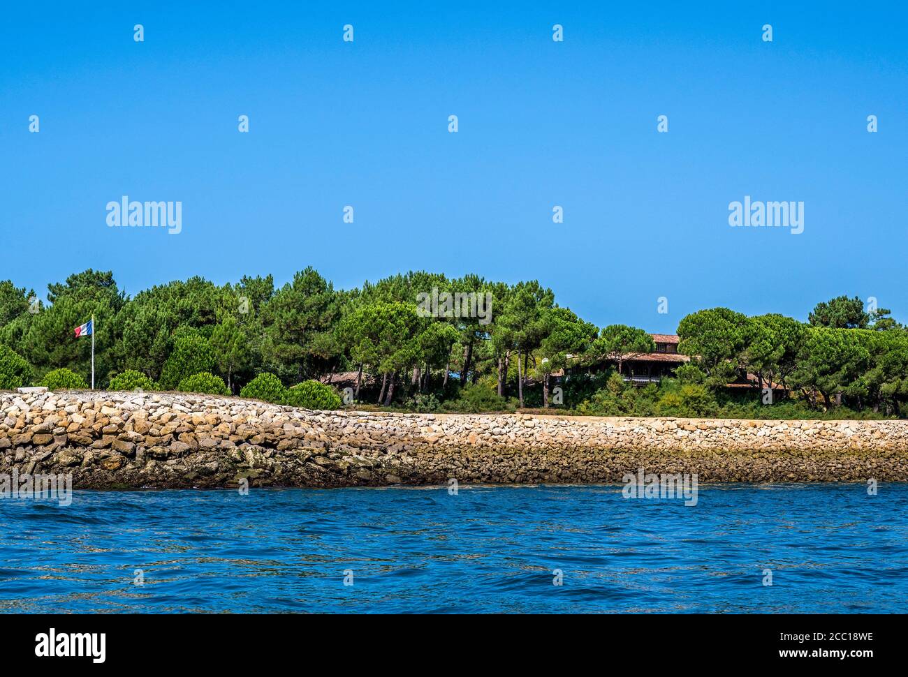 France, Arcachon bay, Cap Ferret peninsula, protective dike between