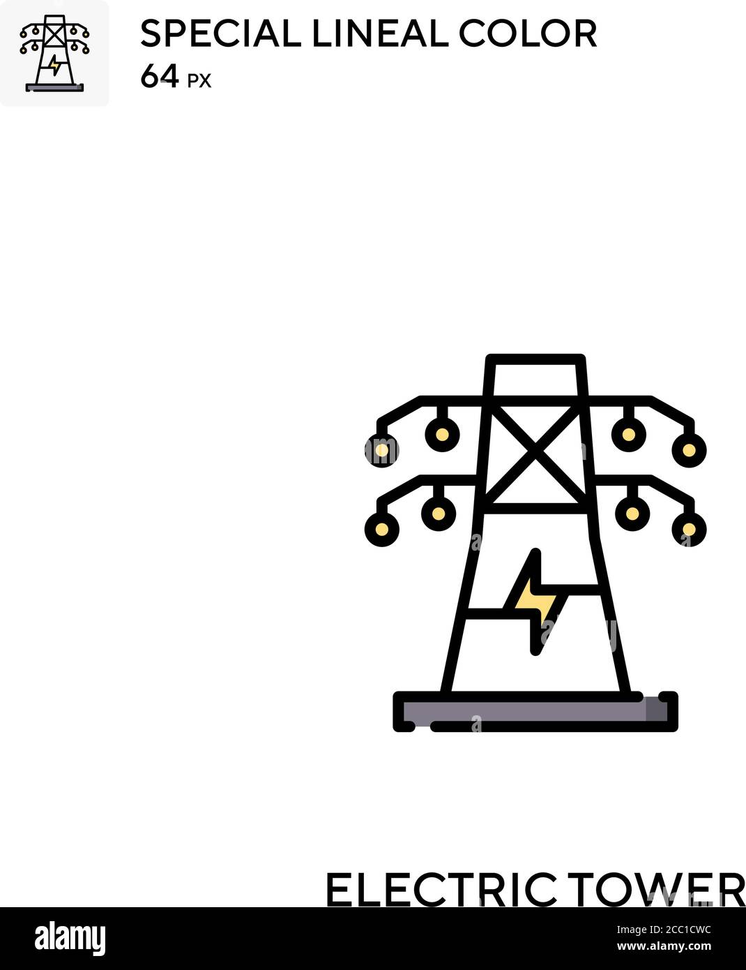 Electric tower Special lineal color vector icon. Electric tower icons ...