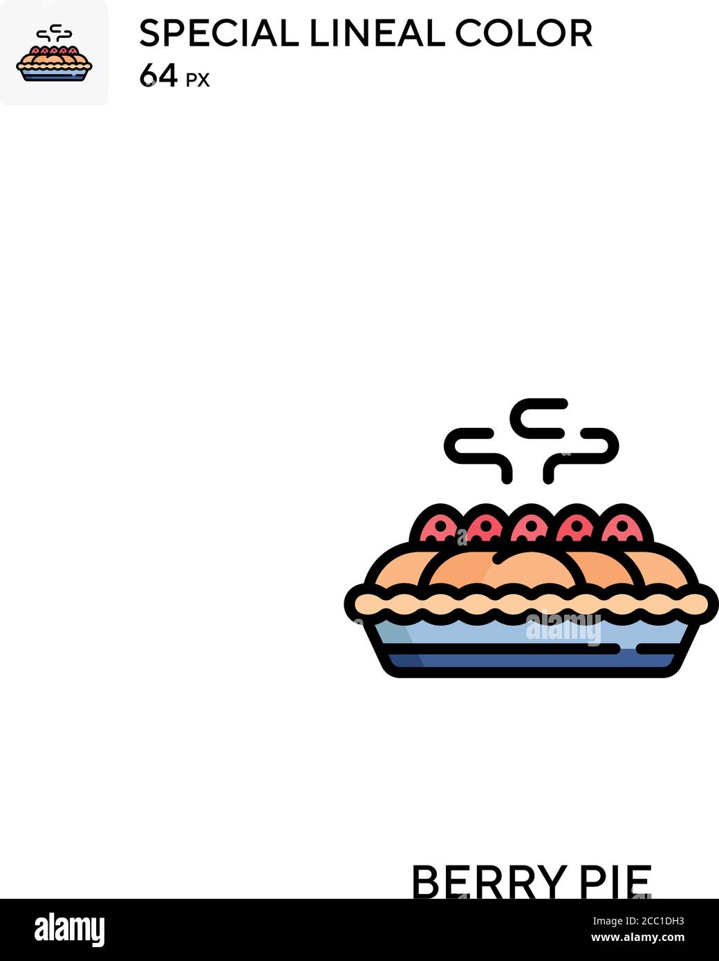 Berry pie Special lineal color vector icon. Berry pie icons for your ...