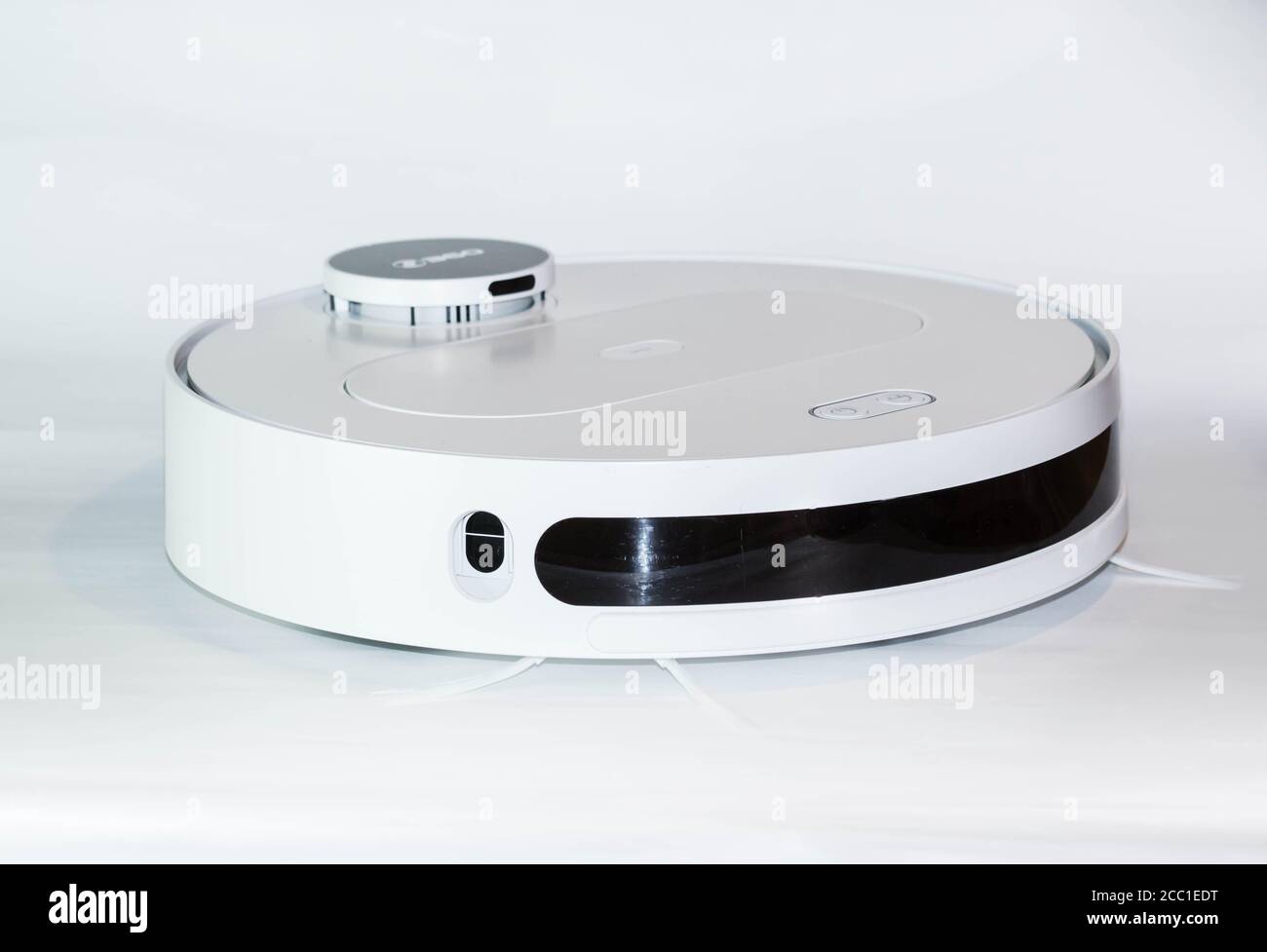 Robot Vacuum Cleaner - In Front Of White Background Stock Photo