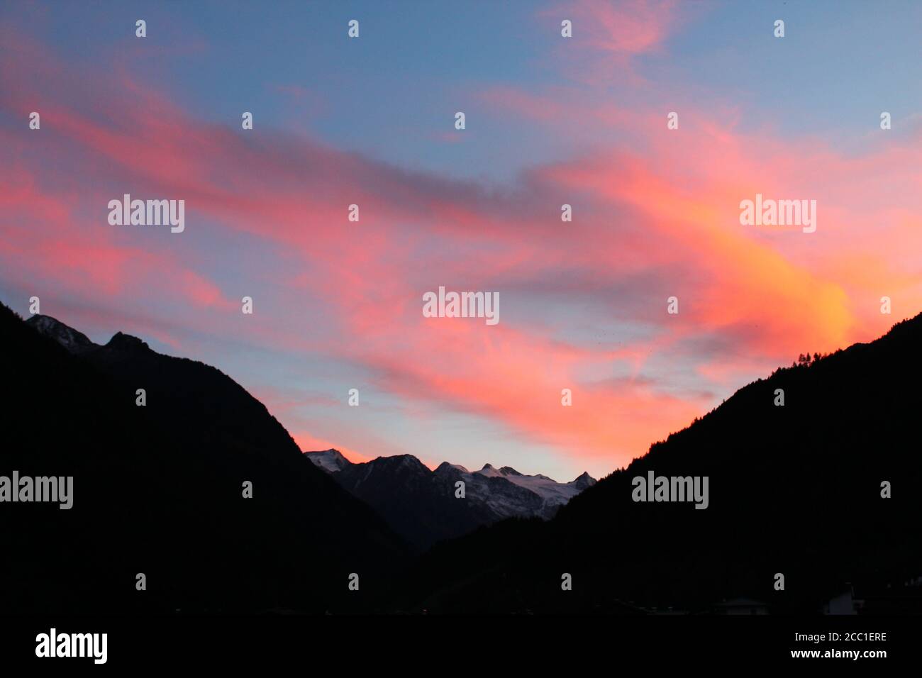 Dawn above the Stubai Glacier Stock Photo