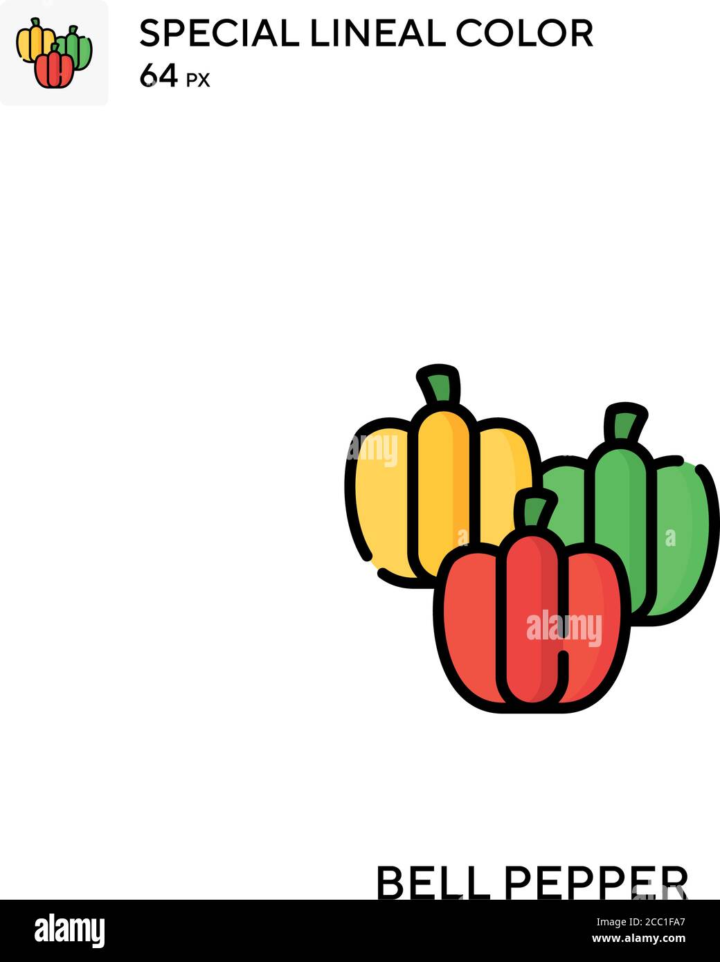 Bell pepper Special lineal color vector icon. Bell pepper icons for ...