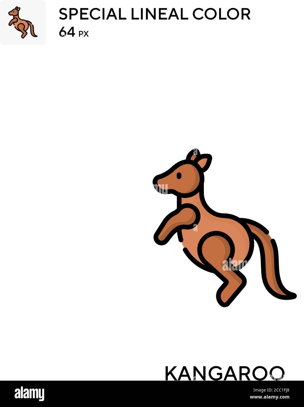 Kangaroo Special lineal color vector icon. Kangaroo icons for your ...