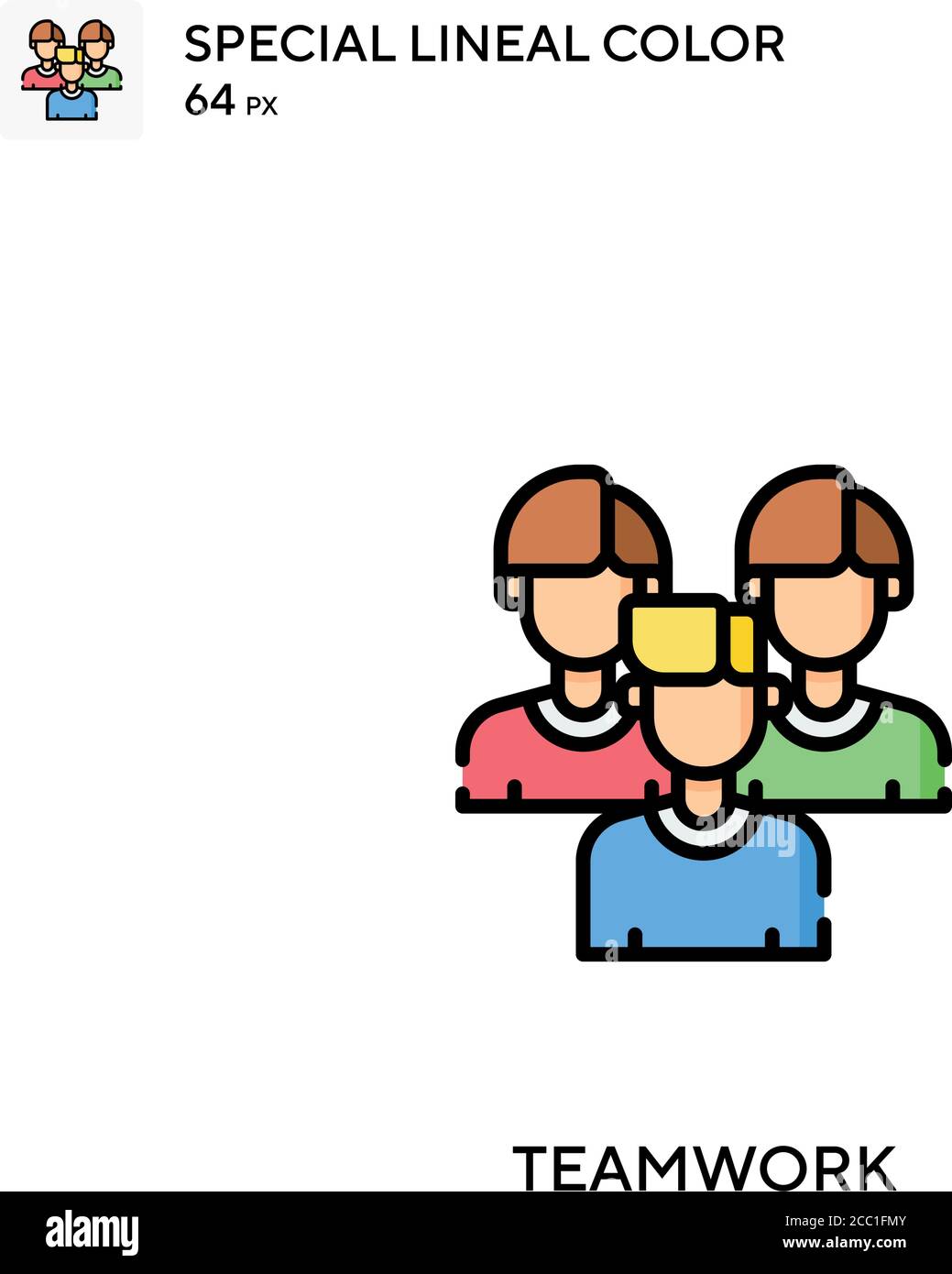 Teamwork Special lineal color vector icon. Teamwork icons for your ...