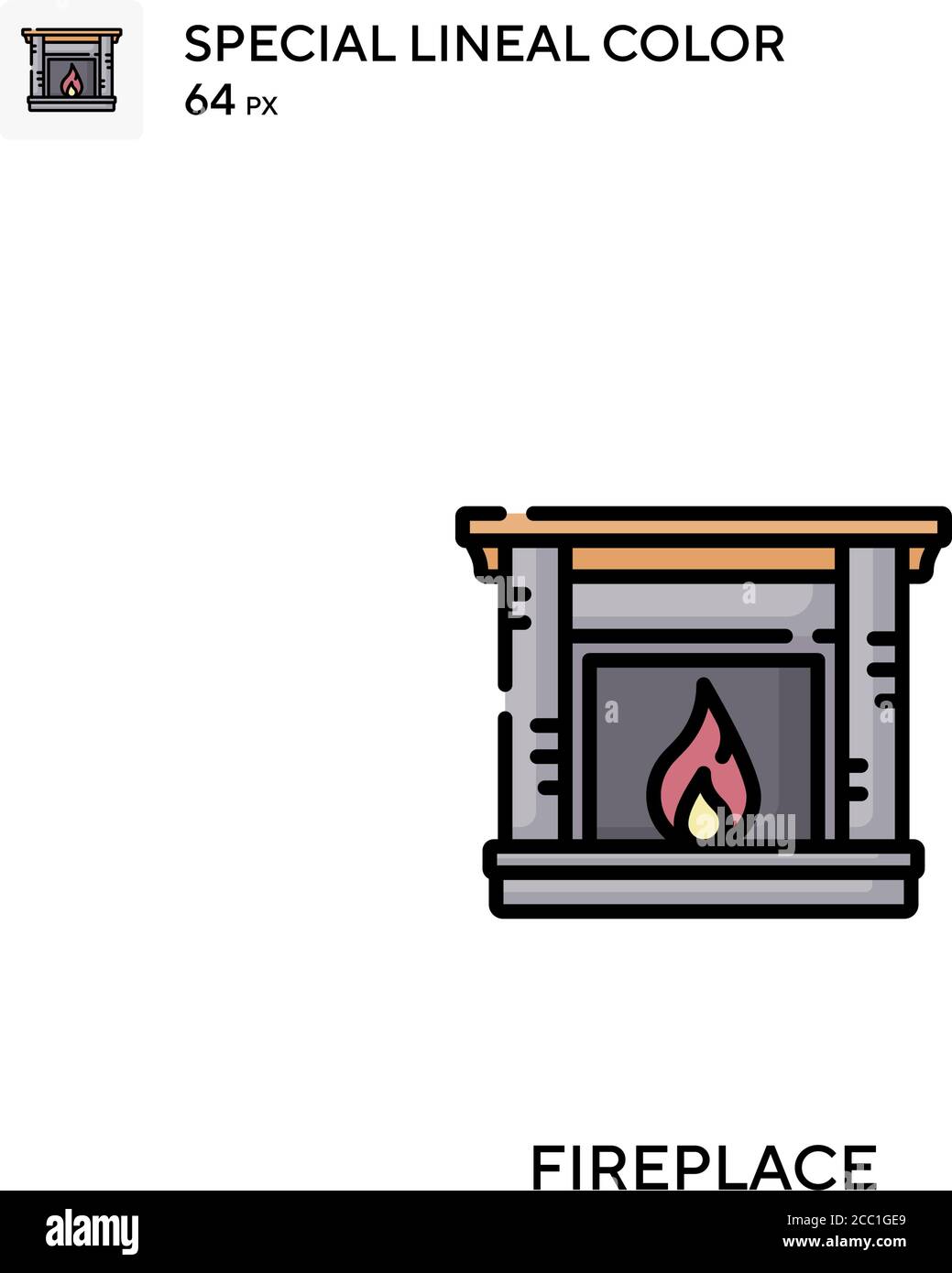Fireplace Special lineal color vector icon. Fireplace icons for your ...