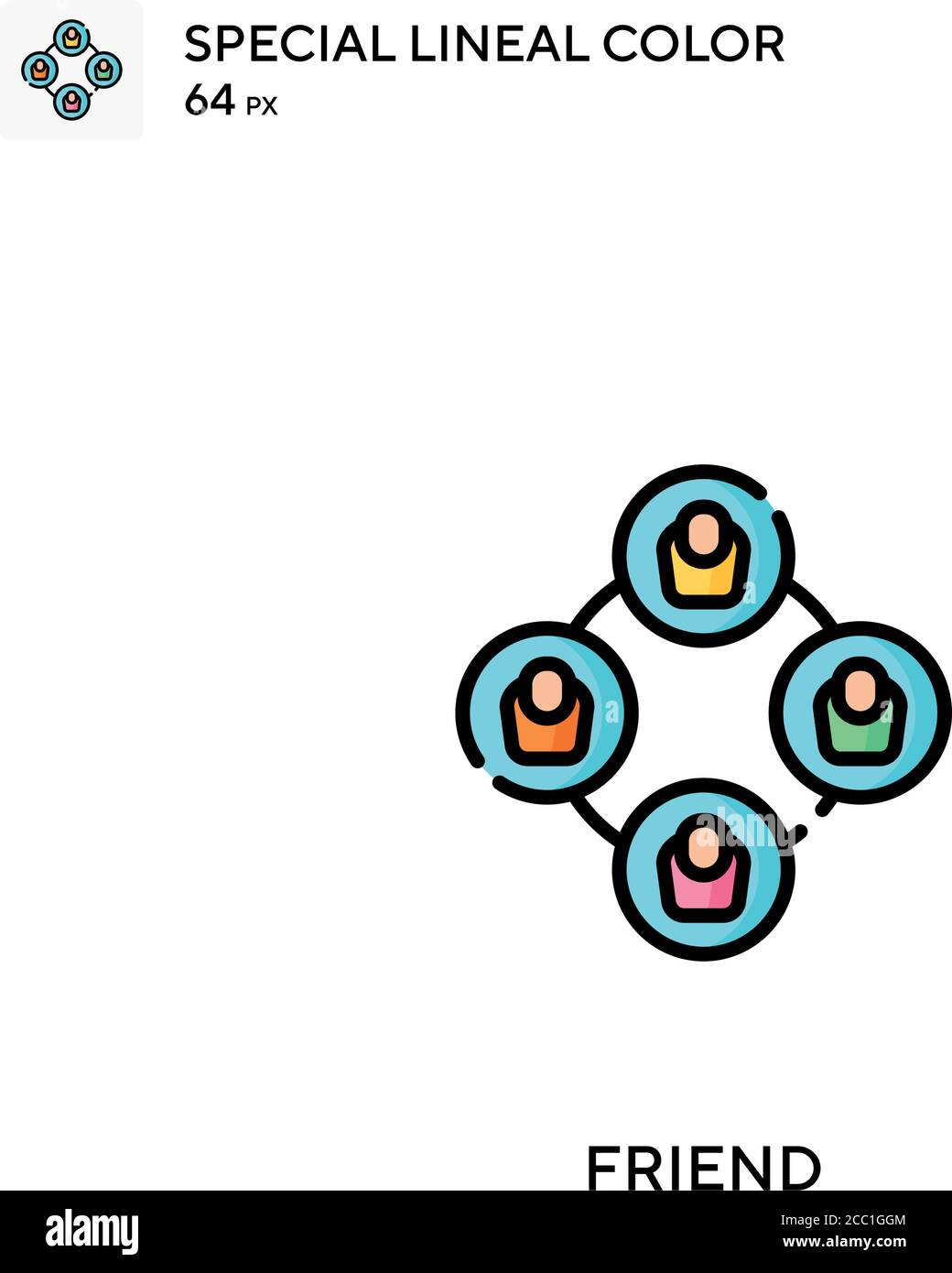 Friend Special lineal color vector icon. Friend icons for your business ...