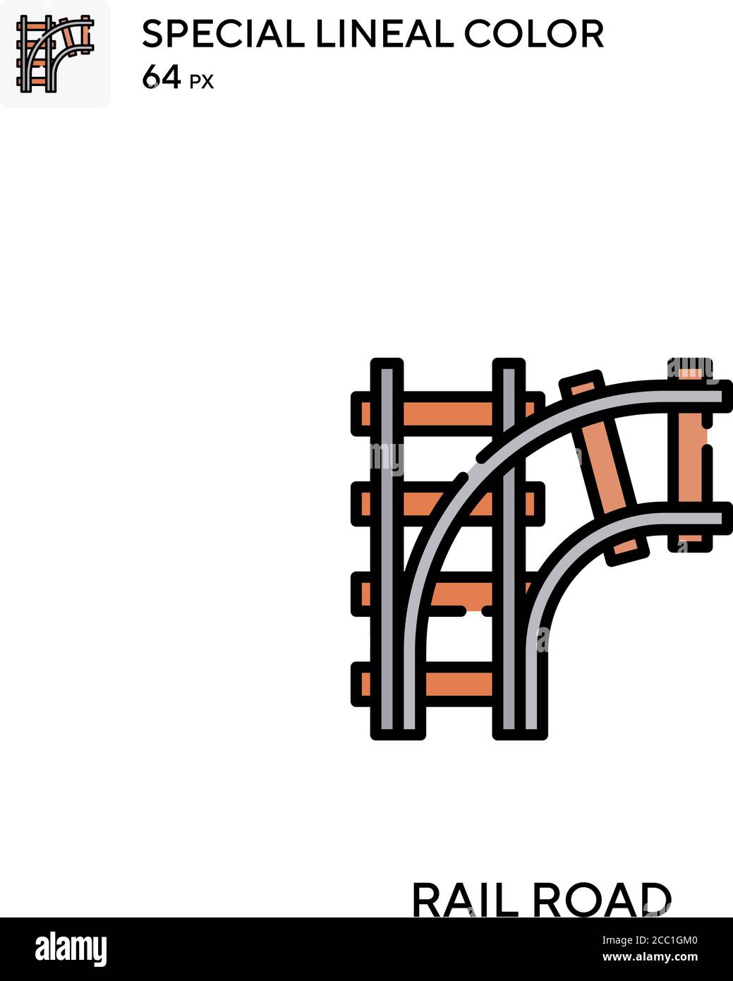 Rail road Special lineal color vector icon. Rail road icons for your business project Stock Vector