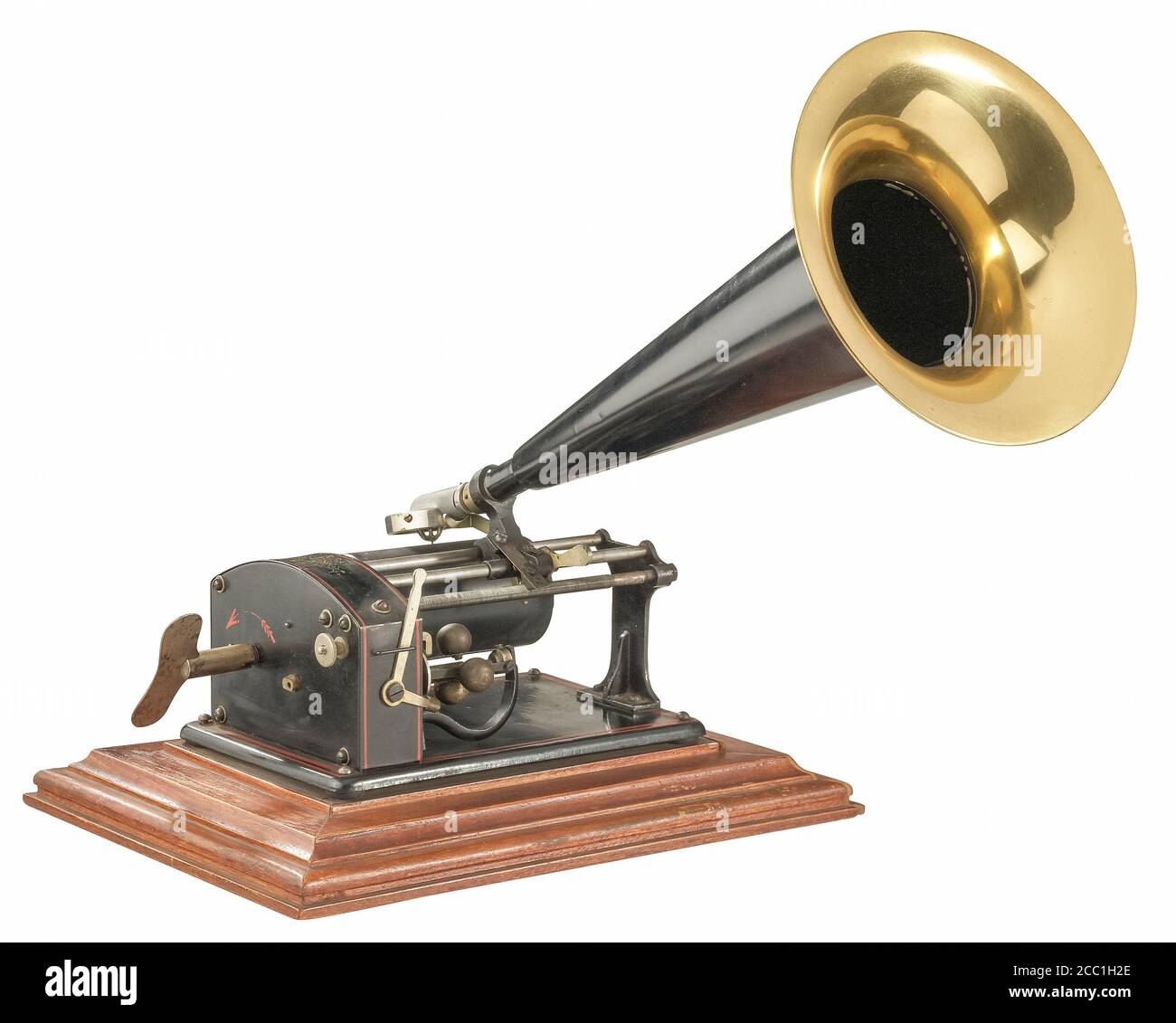 rare historical Excelsior cylinder-phonograph,  on white background Stock Photo