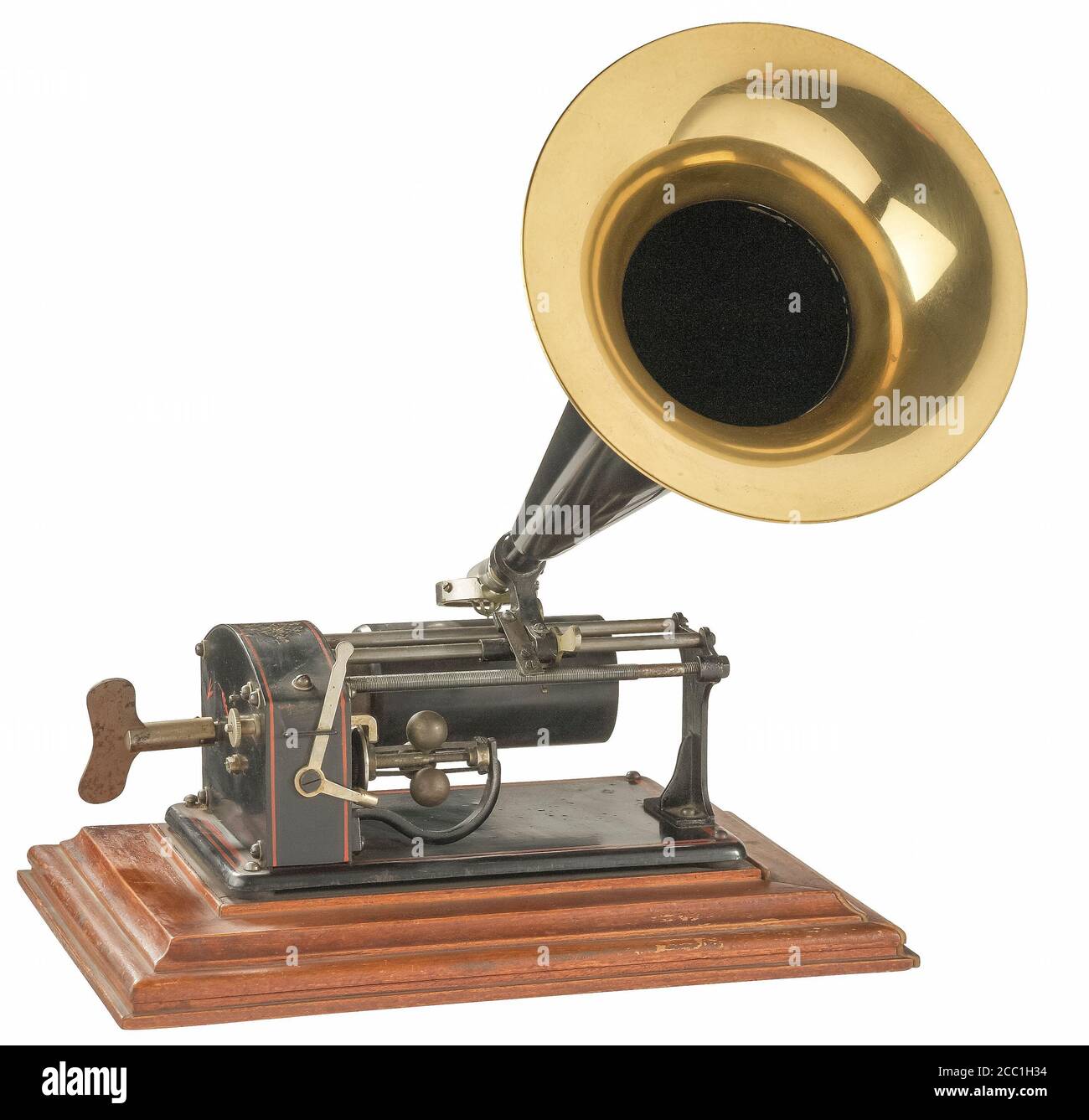 rare historical Excelsior cylinder-phonograph,  on white background Stock Photo