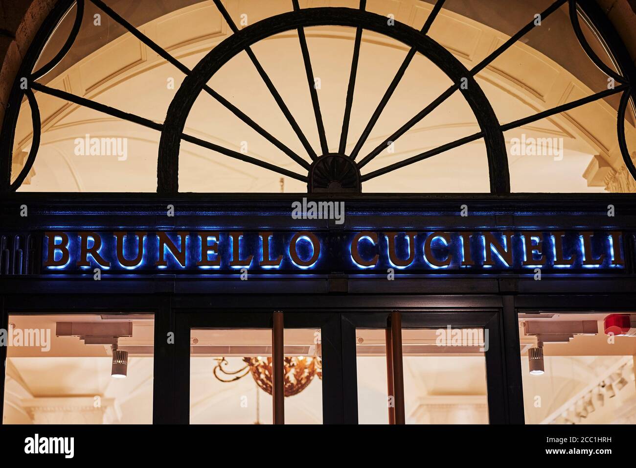 Florence, Italy. January 2022. the view of the windows of the Brunello  Cucinelli brand store in the city center Stock Photo - Alamy