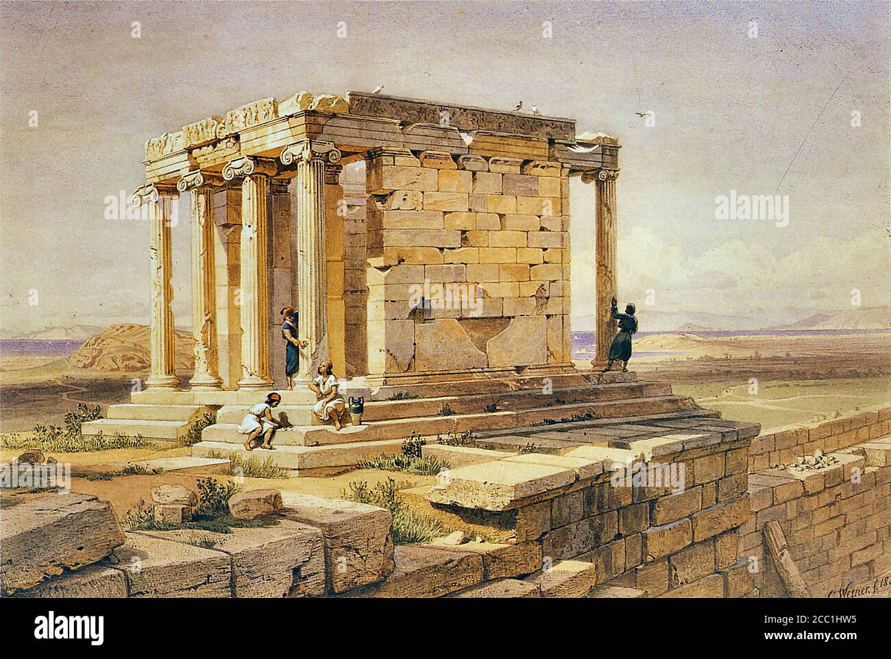 Werner Carl Friedrich Heinrich - Der Tempel Der Athena Nike - German School  - 19th and Early 20th Century Stock Photo - Alamy