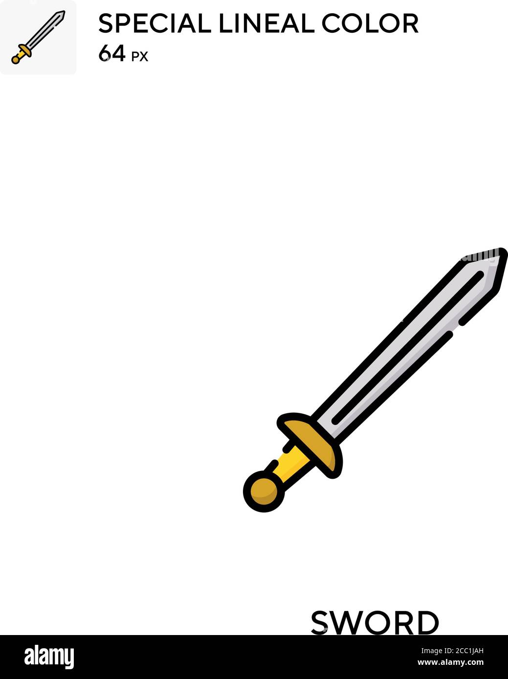 Sword Special lineal color vector icon. Sword icons for your business