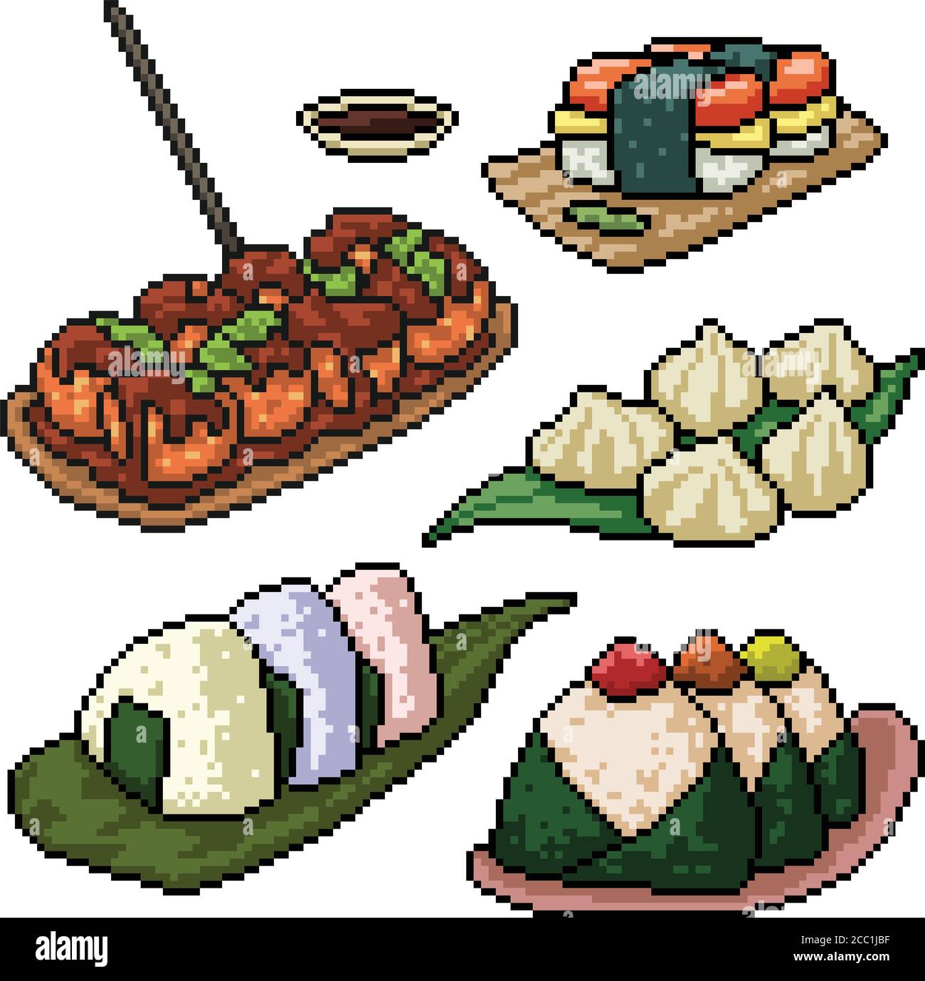 Pixel art japanese sushi Stock Vector Images - Alamy