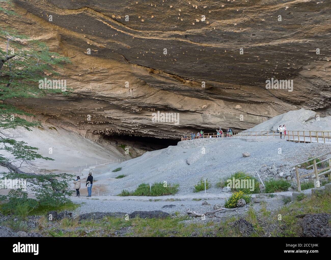 Mylodon Cave natural monument near Puerto Natales, Chile Stock Photo