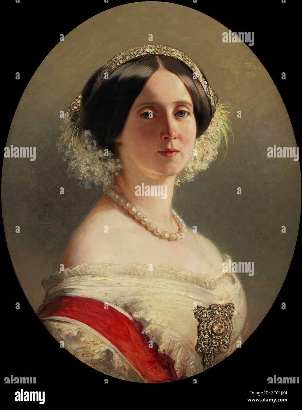 Winterhalter Franz Xavier - Augusta of Saxe-Weimar Princess of Prussia Later Queen of Prussia and German Empress 2 - German School - 19th  Century Stock Photo