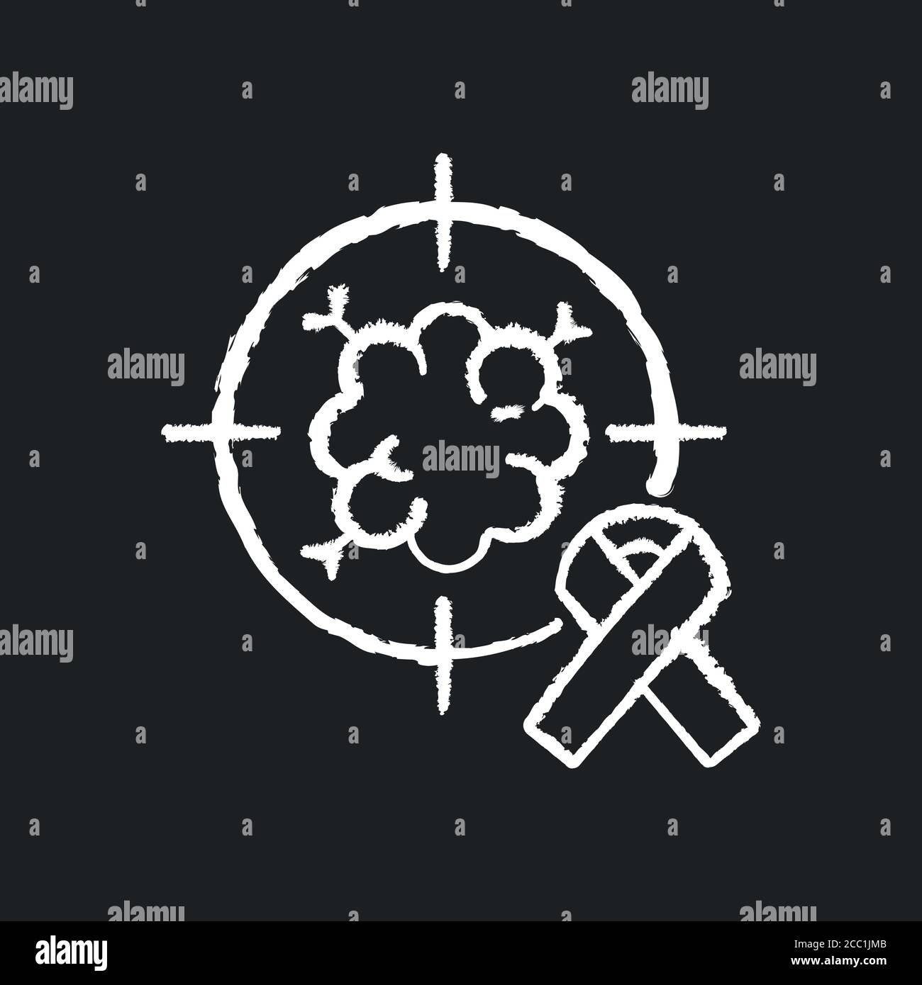 Oncology department chalk white icon on black background Stock Vector