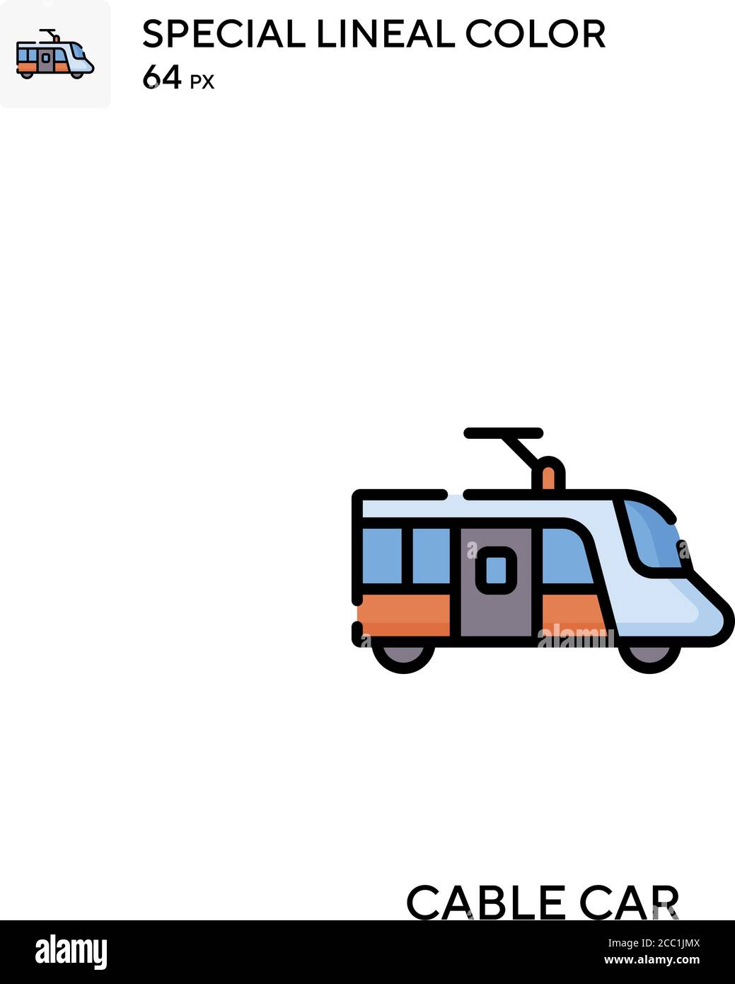 Cable car Special lineal color vector icon. Cable car icons for your business project Stock Vector