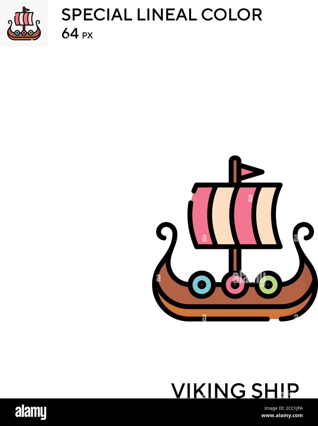 Viking ship Special lineal color vector icon. Viking ship icons for your business project Stock Vector