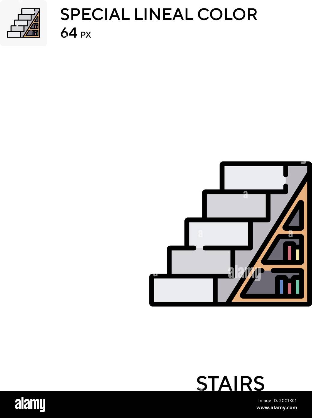 Stairs Special lineal color vector icon. Stairs icons for your business project Stock Vector