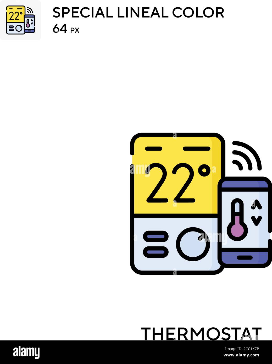 Thermostat Special lineal color vector icon. Thermostat icons for your ...