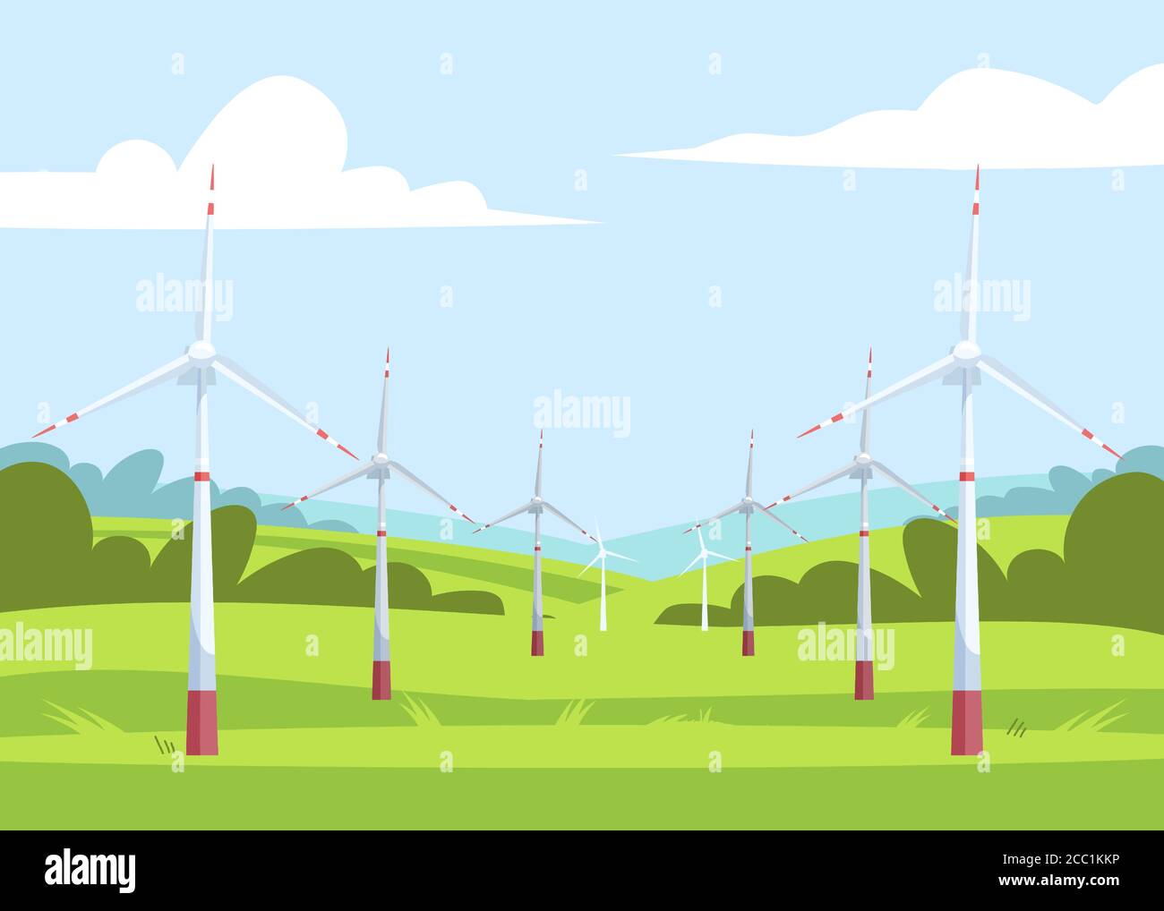 Alternative energy semi flat vector illustration Stock Vector