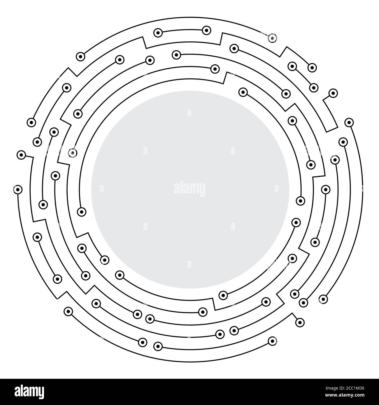 Computer round circuit board Stock Vector Images - Alamy
