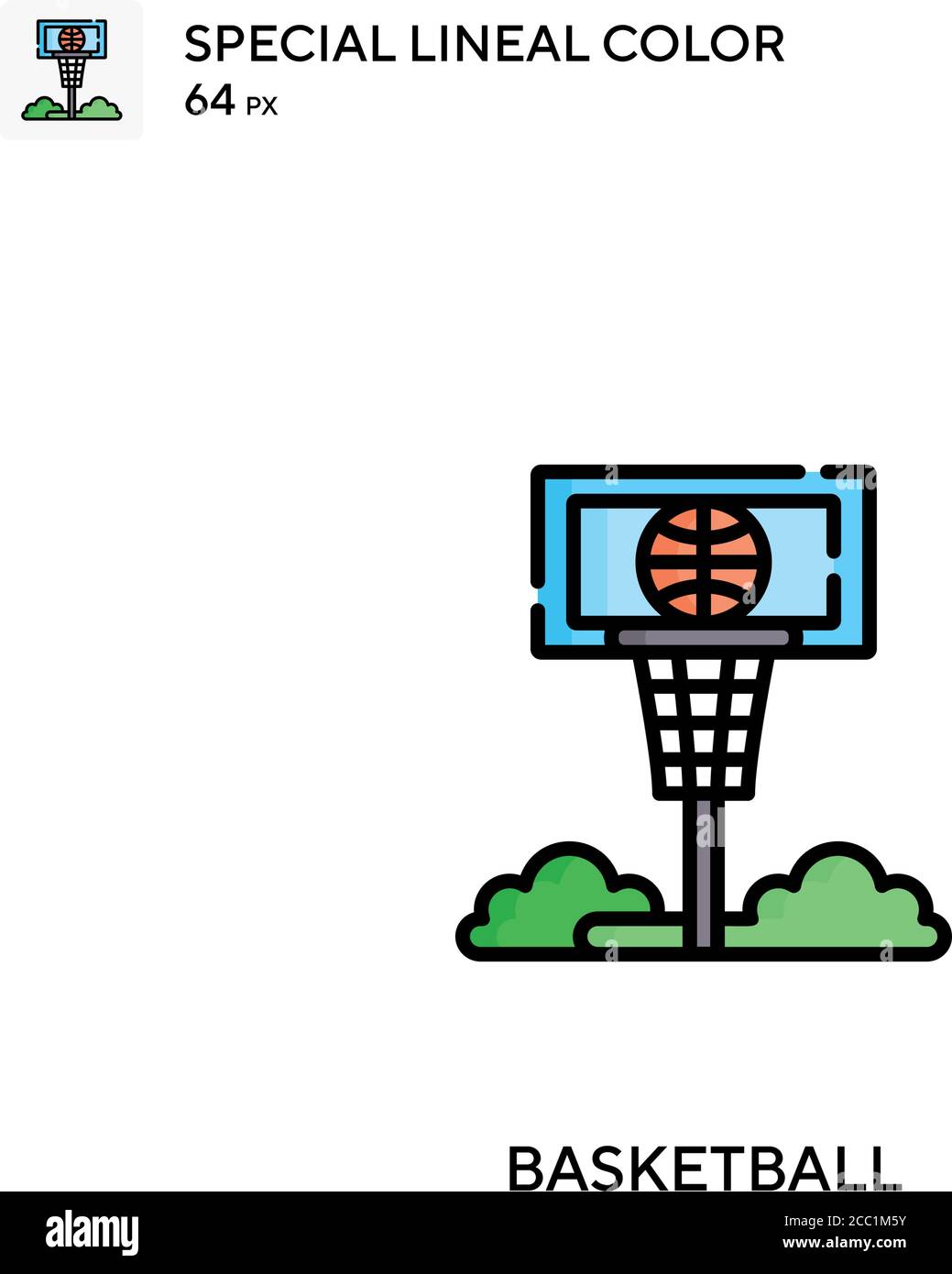 Basketball Special lineal color vector icon. Basketball icons for your