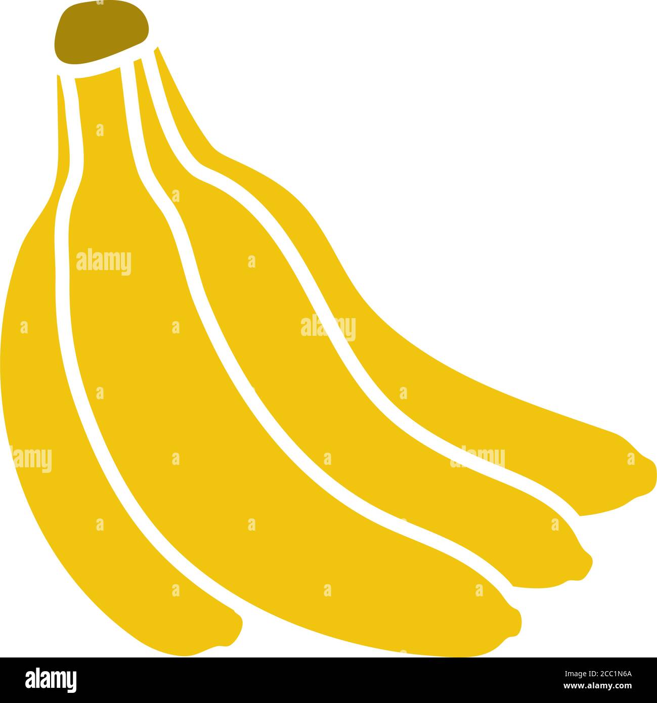 Banana Icon. Flat Color Design. Vector Illustration. Stock Vector