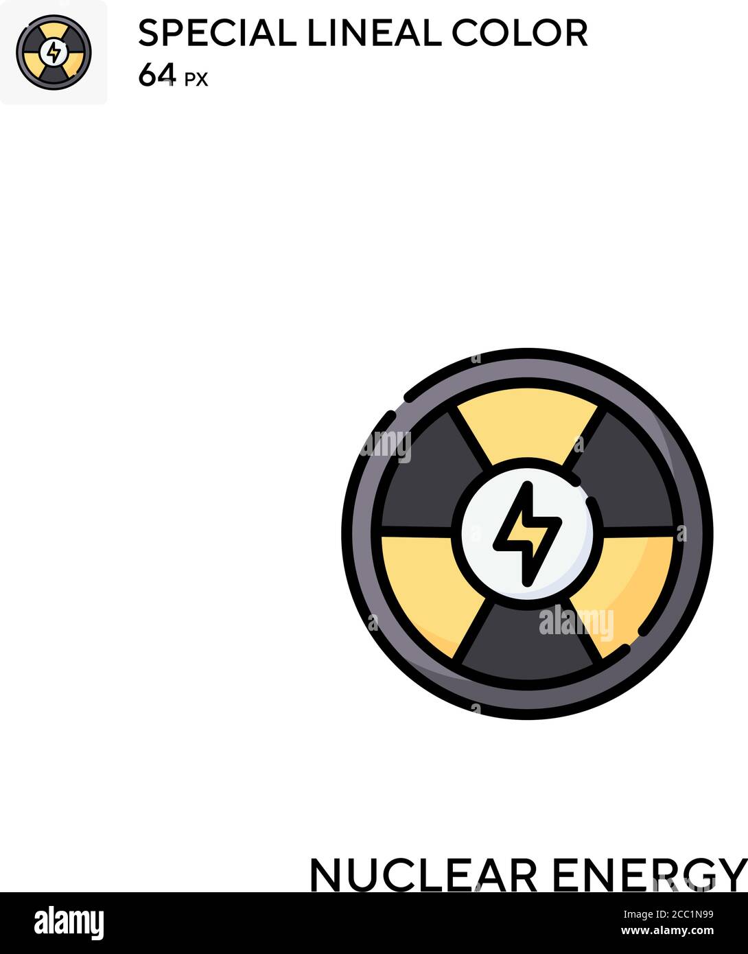 Nuclear energy Special lineal color vector icon. Nuclear energy icons ...