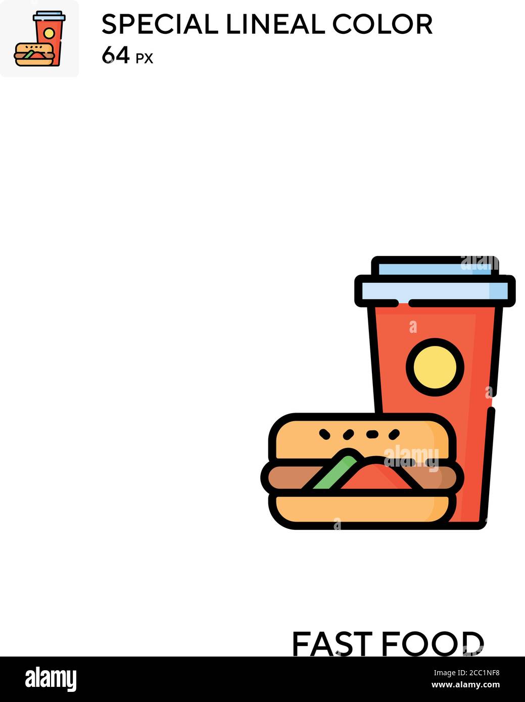 Fast food Special lineal color vector icon. Fast food icons for your ...