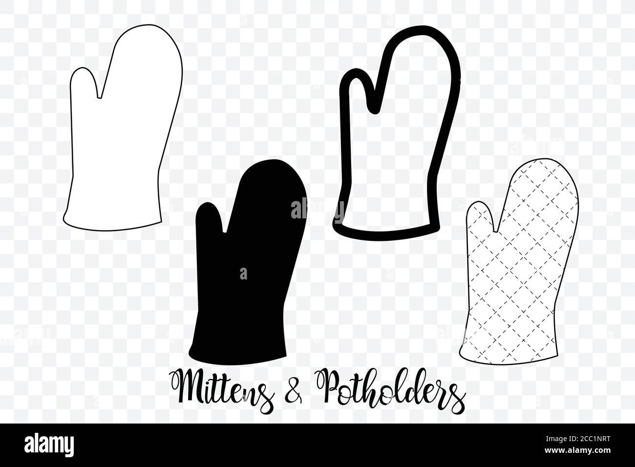 Kitchenware Oven Mitts Flat Icon A White Background Stock Vector