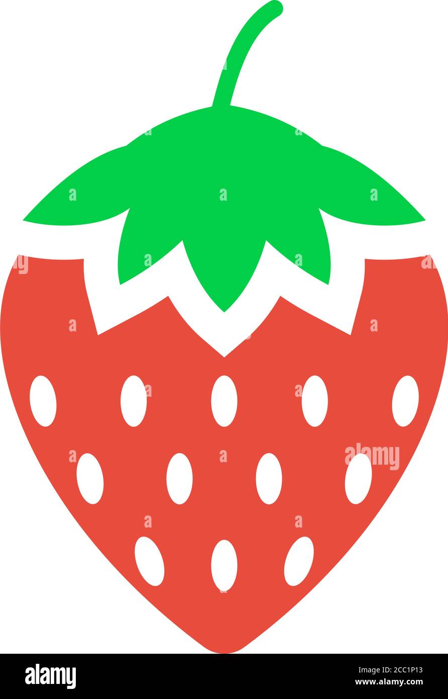 Strawberry Icon. Flat Color Design. Vector Illustration Stock Vector ...