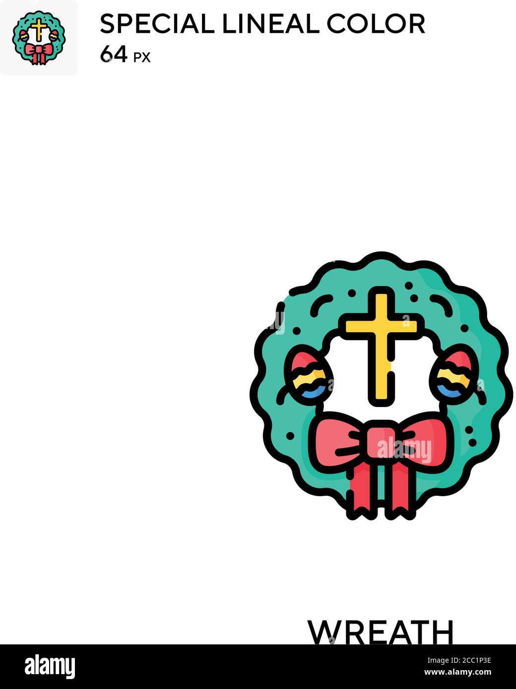 Wreath Special lineal color vector icon. Wreath icons for your business ...