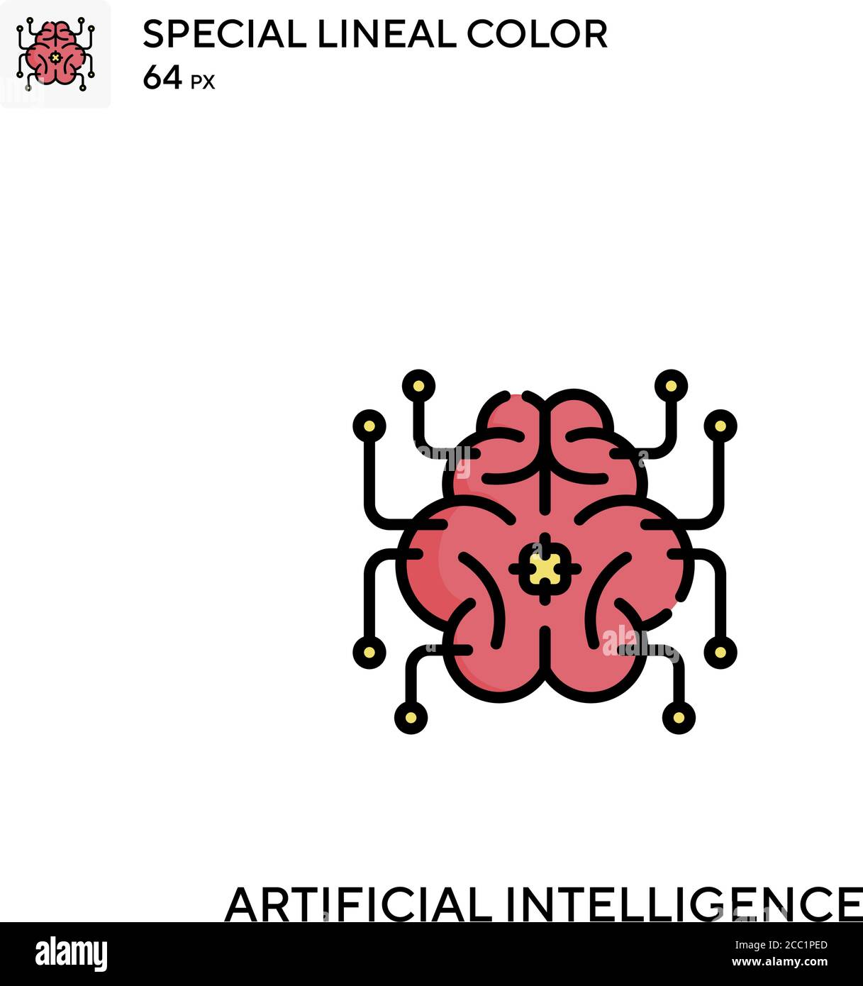 Artificial intelligence Special lineal color vector icon. Artificial ...