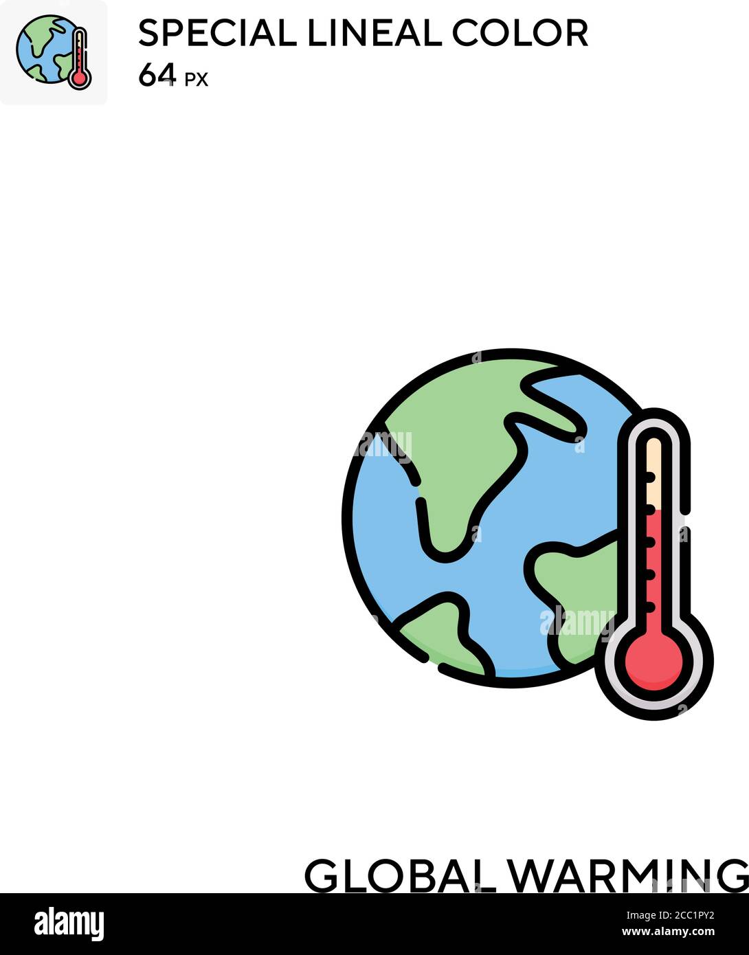 Global warming Special lineal color vector icon. Global warming icons ...
