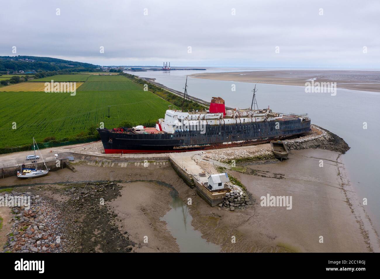 Mostyn Docks, River Dee, North Wales, UK. TSS Duke of Lancaster