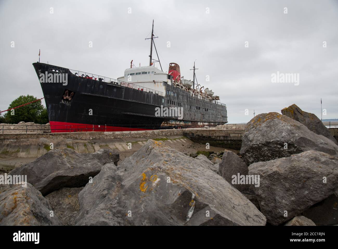 Mostyn Docks River Dee North Wales Uk Tss Duke Of Lancaster Abandoned Railway Steamer Ship Docked In Mostyn Docks River Dee North Wales Stock Photo Alamy