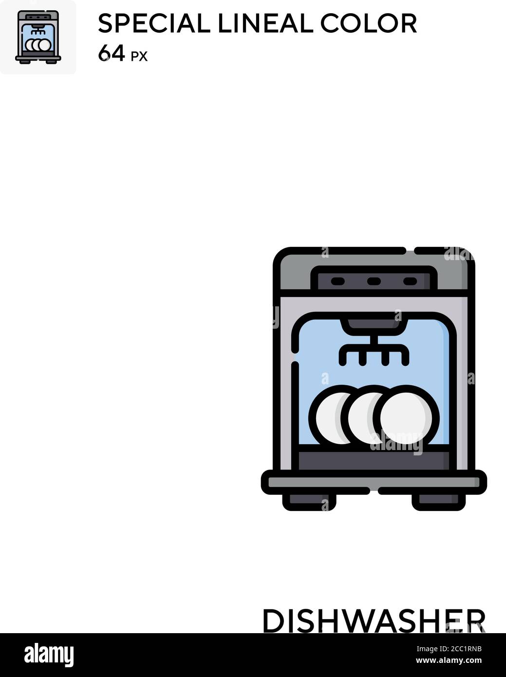 Dishwasher Special lineal color vector icon. Dishwasher icons for your ...