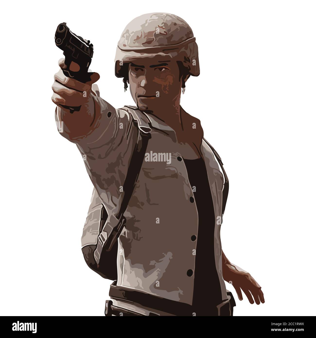 vector illustration of international pubg gaming character Stock Vector