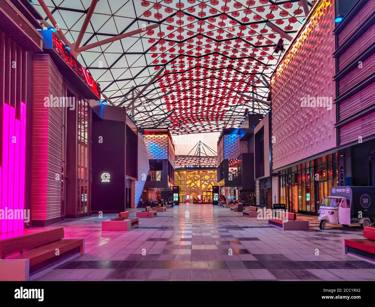 Dubai City Walk district Epic neon lights interior UAE attractions