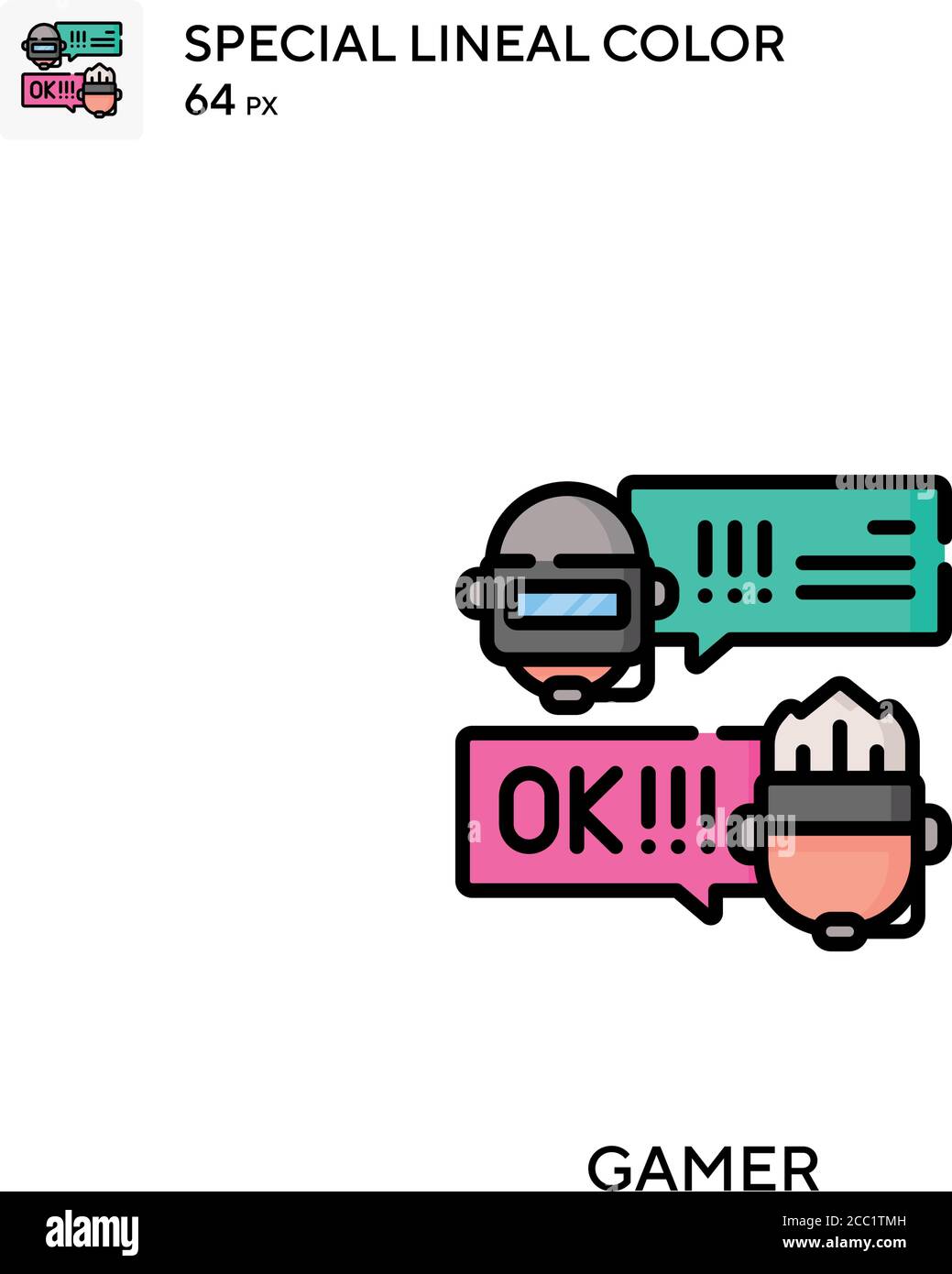 Gamer Special lineal color vector icon. Gamer icons for your business ...