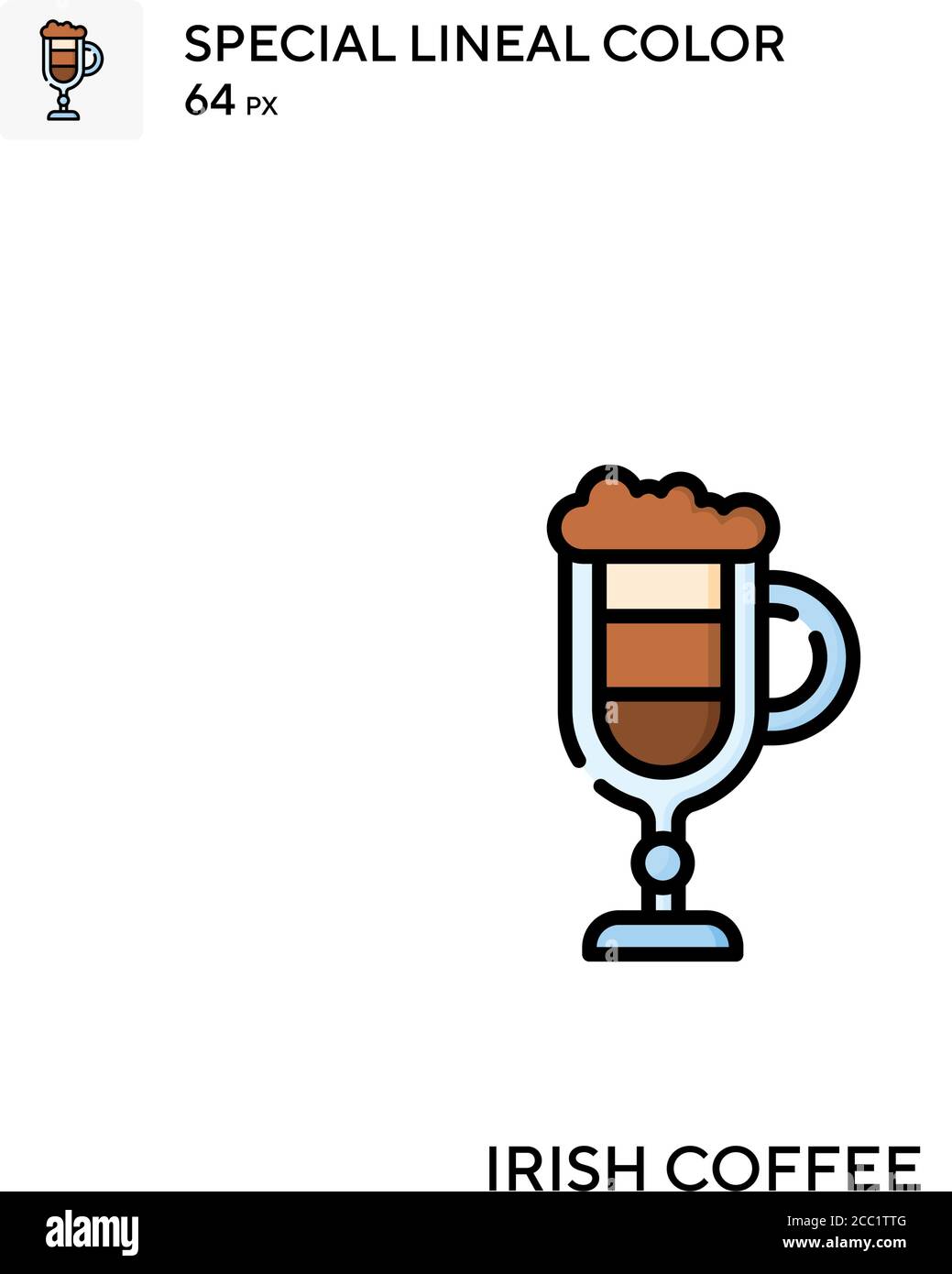 Irish coffee Special lineal color vector icon. Irish coffee icons for