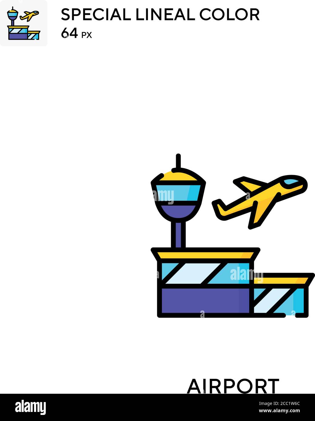 Airport Special lineal color vector icon. Airport icons for your ...